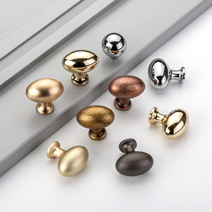 Italian French Style Oval Furniture <b>Knobs</b> Zinc Alloy Electroplated Wardrobe Cabinet Drawer Handles Durable European Design - Product Image 1