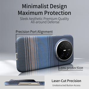 Custodia per telefono in fibra di carbonio di lusso, colore solido, magnetica, anti-impronta, goffrata, sottile, anti-caduta e anti-shock per Mate 70 Air - Product Image 4