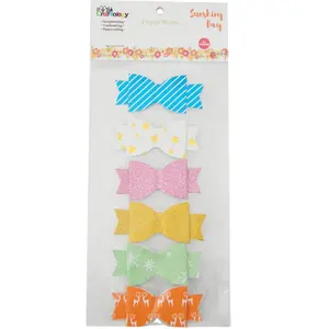 Hot selling colorful craft small glitter paper bow set