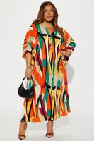 Robe longue de plage décontractée pour femmes grandes tailles, col en V, style kaftan, respirante, écologique, à manches courtes, imprimé numérique, coupe ample