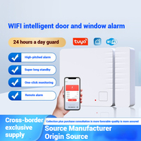 Tuya WiFi Sensor Gerak Pintu/Jendela Alarm untuk Sistem Rumah Pintar Bel Pintu Multifungsi Bahan ABS Portabel Kontrol Aplikasi 80B