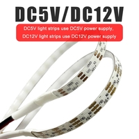 Bande LED COB DC 12V WS2812B 5mm adressable individuellement, bande COB 160LEDs/m, RGB IC, pixel couleur pleine, haute densité