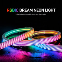 Bande LED néon en silicone RVBIC adressable par pixel, étanche IP67, certifiée FCC RoHS CE UKCA, 12V 24V DC, personnalisable OEM