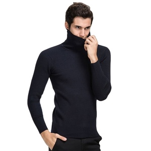 OEM Custom <strong>Black</strong> <strong>Turtleneck</strong> <strong>Men's</strong> High Collar Sweater Anti-Wrinkle Blank Knit Casual Sweater Shrug Design Latest Cheap Price - Product Image 1