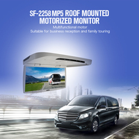 Moniteur de plafond de voiture de haute qualité 21,5 pouces, moniteur de toit de voiture rabattable ISO Factory, moniteur MP5 pour bus et autocar