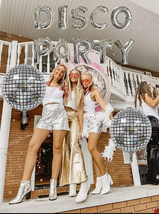 Música Danza <span class=keywords><strong>80s</strong></span> <span class=keywords><strong>90s</strong></span> Disco Party Decoraciones Suministros Disco Ball Foil Globos - Product Image 3
