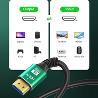 ANNXIN Kabel AV Kecepatan Tinggi 8K UHD 48Gbps Kabel Ekstensi Pria Ke Pria Berlapis Emas untuk Monitor Proyektor TV Grosir