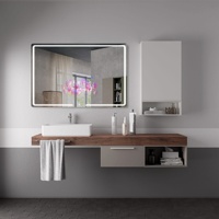 Top qualité Vercon 120x80cm interactif intelligent LED miroir Android OS WiFi connexion haut-parleurs étanche désembuage