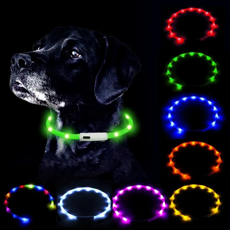 Lichtgevende Oplaadbare Led Light Collar Nacht Veiligheid Knipperende Glow Dierbenodigdheden Led Usb Halsband Huisdier Kraag