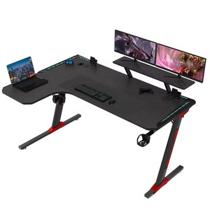 Tables de jeu bon marché d'usine <span class=keywords><strong>Pc</strong></span> bureau RGB Led lumière réglable ordinateur Gamer Table de sport électronique avec porte-gobelet - Product Image 5