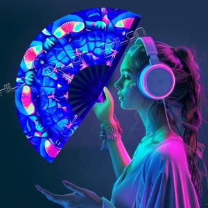 Ventilador de mano de tela plegable impreso personalizado para regalos promocionales al por mayor - Product Image 3