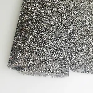 24*40cm autoadhesivo de diamantes de imitación Color gris 3mm resina Hot Fix hoja de diamantes de imitación para vestido Diy zapatos