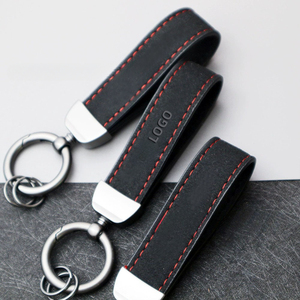 Metal Keychain Custom <strong>Leather</strong> <strong>Keyring</strong> Car <strong>Keyring</strong> Embossed Logo Gift Key Holder Minimalist Style Durable <strong>Leather</strong> Metal Design - Product Image 3