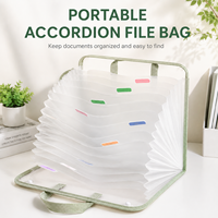 Pochette de rangement transparente de grande capacité, personnalisée et de qualité, multifonctionnelle, format A4, avec boutons, sac de classement portable en accordéon
