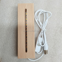 Base de lampe en bois USB Led affichage 3D veilleuse ronde ovale supports de lampe en bois pour la décoration de plaque acrylique