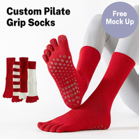 Chaussettes de yoga pour femmes, antidérapantes, respirantes, à cinq orteils, en coton mélangé de haute qualité, avec logo personnalisé, pour l'été, avec échantillon gratuit