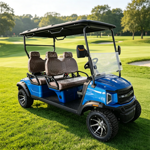 Carrito de golf eléctrico elevado de 4 plazas modelo F personalizado multicolor azul - Product Image 2