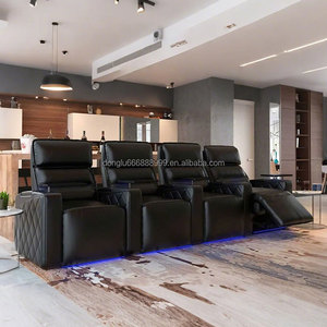 Ensemble <span class=keywords><strong>de</strong></span> canapés inclinables à double appui-tête en cuir véritable moderne pour la maison, l'hôtel, le bureau, les salles <span class=keywords><strong>de</strong></span> cinéma - pour une utilisation dans le salon - Product Image 2