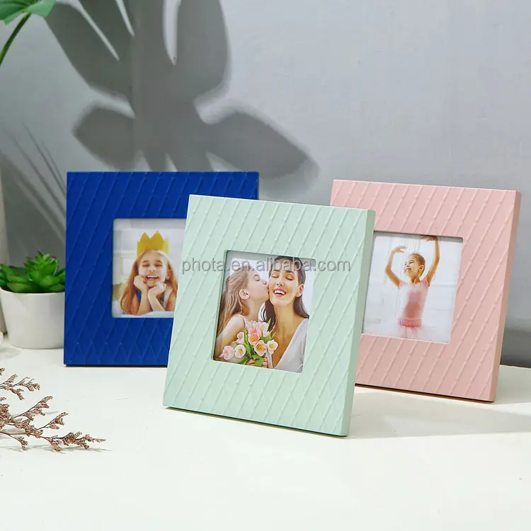 Phota moldura quadrada personalizada, alta qualidade, criativo, 4x4 mdf prensado, moldura de fotos engraçada