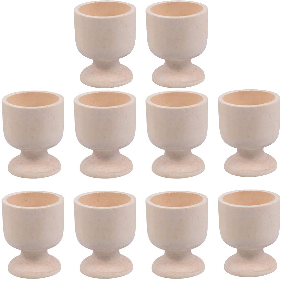 10Pcs Wood Egg Cup Holders Easter Kitchen Wooden DIY Breakfast Egg Stand Home Decoration Storage Rack 10Pcs 