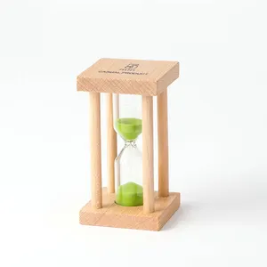 Saibasen High Quality Custom Wood Color Sand Clock 3 5 Minute Sand Timer Glass Hourglass Modern Style For Tea Coffee Life