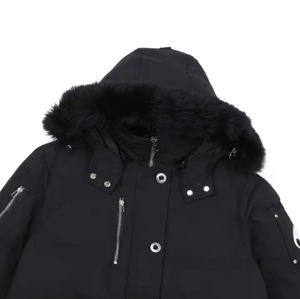 Veste d'hiver de luxe pour <span class=keywords><strong>homme</strong></span> <span class=keywords><strong>Moose</strong></span> Parker, sur mesure, avec capuche en fourrure signature, fermeture éclair, tricotée, finition tambour - Product Image 2