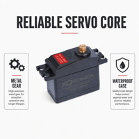 Servomoteur numérique standard RC Nitro Car 15kg XQ-POWER XQ-S3115M étanche à engrenages métalliques 180 degrés à couple élevé pour avion RC 7.2V