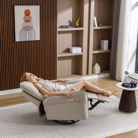 Chaise longue en cuir avec texture lisse et brillante, fauteuil inclinable simple avec USB