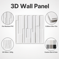 Promotion Usine : Panneau Mural Décoratif PVC Moderne 3D Gaufré Esthétique Étanche 50x50cm pour Appartement et Réception d'Entreprise