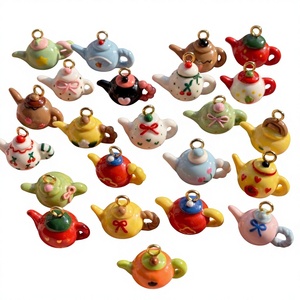 Creativos y bonitos dijes de acero inoxidable con forma de constelación, taza de té, cuentas, mini tetera, tetera pequeña, dijes para tetera de café, para joyería DIY - Product Image 2