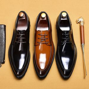 <b>Mens</b> Glossy Leather Oxfords Round Toe Lace-Up Lightweight Breathable <b>Dress</b> Shoes for Business Formal Casual Comfort All Seasons - Product Image 2