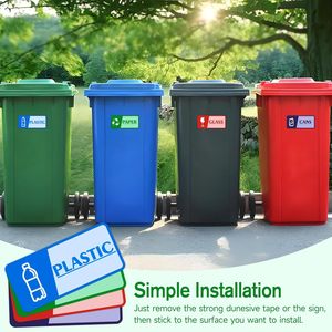 Etiquetas para contenedores de reciclaje, vinilo autoadhesivo, impermeable, rectangular, para uso doméstico - Product Image 4