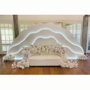 Toile de fond de mariage en PVC acrylique blanc, forme ondulée, panneau LED pour la décoration de la scène de mariage et du photomaton - Product Image 3