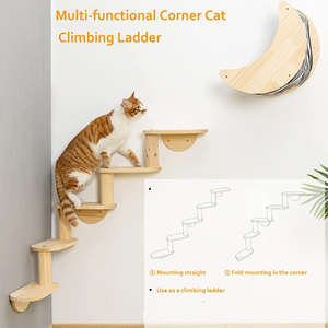 <span class=keywords><strong>Estante</strong></span> <span class=keywords><strong>para</strong></span> gatos <span class=keywords><strong>de</strong></span> madera <span class=keywords><strong>de</strong></span> <span class=keywords><strong>pino</strong></span> con escalera <span class=keywords><strong>de</strong></span> 5 niveles Hamaca <span class=keywords><strong>de</strong></span> montaje en pared y perchas <span class=keywords><strong>de</strong></span> actividad Muebles <span class=keywords><strong>para</strong></span> gatos <span class=keywords><strong>de</strong></span> interior - Product Image 5