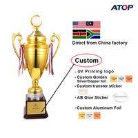 Trophée sportif personnalisé en métal pour les vainqueurs du tournoi JINZUN, compétitions de football, de volley-ball et de badminton, coupe en métal personnalisée