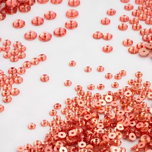 Cuentas de diamantes de imitación de resina epoxi Padparadscha de 5 mm con orificio central para coser, para pulseras de los deseos y accesorios de joyería. - Product Image 2
