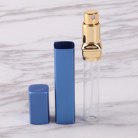 Botol Semprot 12Ml Warna-warni Aluminium Persegi Ramping Modis, Atomizer Isi Ulang Parfum Saku Mini Bepergian untuk Wanita