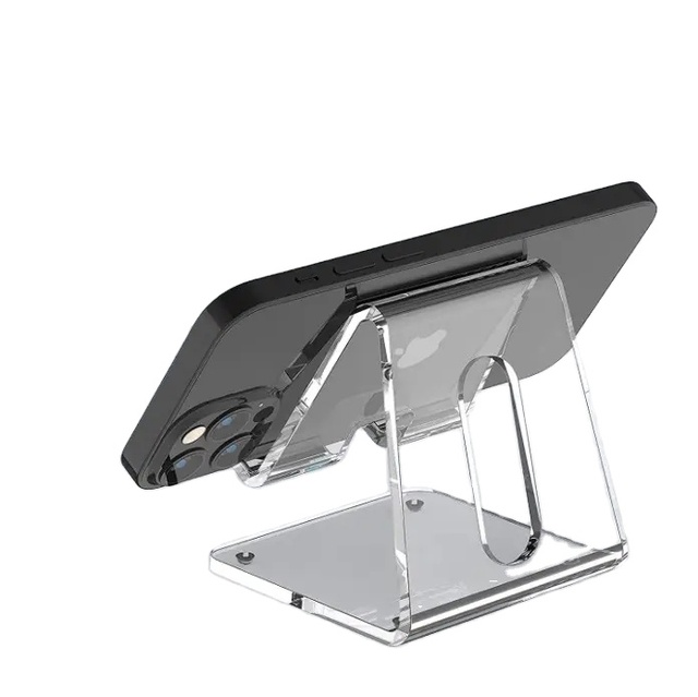 Acrylic Phone Holder Clear Phone Stand for Desk Compatible With Smartphone Pad Tablet Desk Accessory