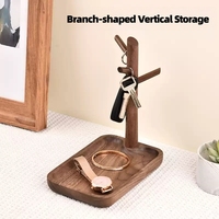Meuble à chaussures en bois massif pour entrée, avec rangement pour clés, accents décoratifs, inspiré du luxe, étagères créatives et porte-serviettes suspendu