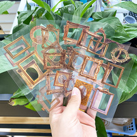 Hoja de pegatinas de vinilo holográfica transparente de aluminio de línea dorada transparente personalizada