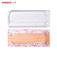 Sunzza paquete OEM y ODM caja de sushi de plástico desechable tapa antivaho 6PCs sushi sashimi contenedor