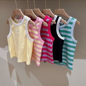 Camisetas Cortas Elásticas de Tela Dobby a Rayas para Adolescentes y Niñas Australianas de 8 a 16 Años - Product Image 1