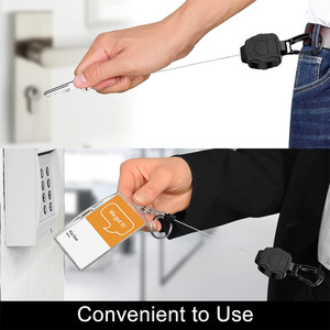 En stock, grand porte-badge avec clip dorsal, boucle à tirage facile, cordon en acier rétractable, enrouleur de badge, cordon pour carte d'identité, anti-perte - Product Image 3