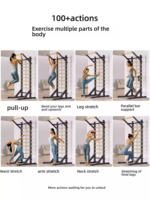 Barre de traction multifonctionnelle pour fitness à domicile, échelle murale en acier et bois, échelle suédoise murale