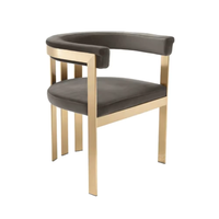Fauteuil à dossier en velours de style européen Chaises de salle à manger à cadre en acier inoxydable Chaise de restaurant pour meubles d'hôtel à domicile