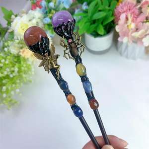 Hot <span class=keywords><strong>Sale</strong></span> DIY Tumble Hand craft Kristall Zauberstäbe Kies Rosenquarz Handwerk Heils teine Cosplay Zauberer Zauberstab für Kinder Geschenk - Product Image 4