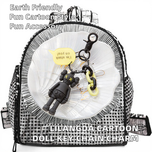 Lilangda Porte-clés en silicone avec mousqueton, motif dessin animé, design pour homme, pendentif pour clés de voiture, breloque de sac, dragonne de téléphone tendance, durable - Product Image 2