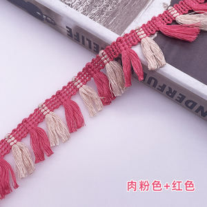 Decorazione per <span class=keywords><strong>tenda</strong></span> da esterno di moda 3cm con nappa in pizzo a due colori cuscino per la casa in tessuto con nappe pendenti orecchio pizzo rosso - Product Image 5