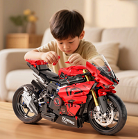 Vente en gros usine : Kit de moto miniature modèle 1:5, détails réalistes, puzzle, chaîne, roue arrière, jouet éducatif à assembler en blocs de construction