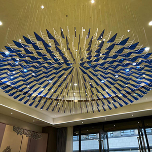 Nouveau modèle de lampe suspendue LED élégante et personnalisée de luxe, éclairage de plafond nordique, hauteur réglable, grand lustre en forme de branche bleue - Product Image 5